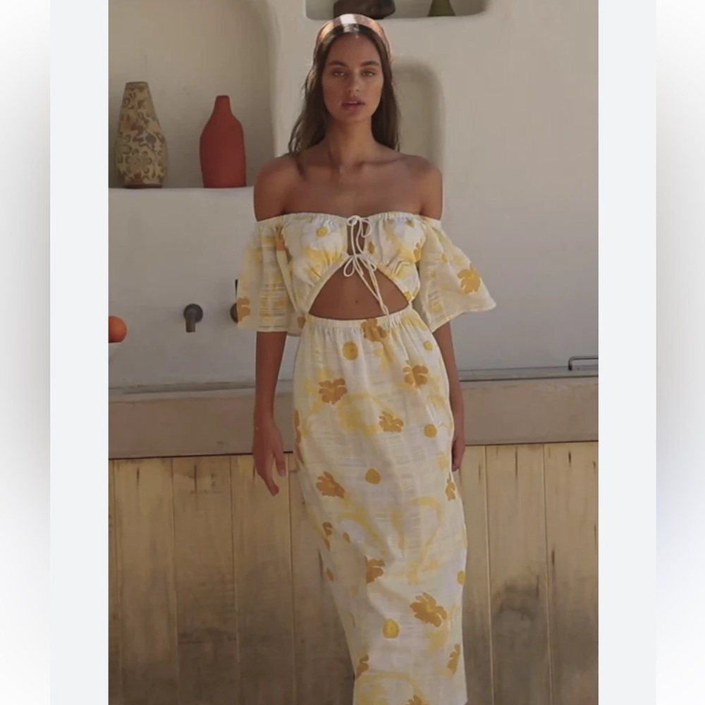 SABO Floral Puff Sleeve Maxi Dress